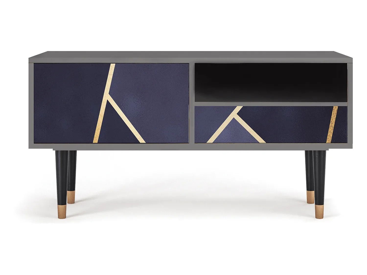 Móvel De Tv* Mueble de TV - 115х59х48 cm - T3 - The Amethyst, Cinza Cinzento