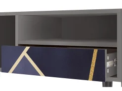 Móvel De Tv* Mueble de TV - 115х59х48 cm - T3 - The Amethyst, Cinza Cinzento
