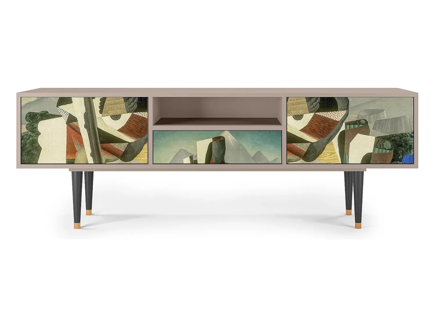 Móvel De Tv| Mueble de TV - 170х59х41 cm - T6 - The Cubist Paintings , Latte Bege