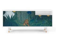 Mueble de TV - 125х56х41 cm - T7 - The Repast of the Lion, Branco^ Móvel De Tv