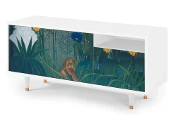 Mueble de TV - 125х56х41 cm - T7 - The Repast of the Lion, Branco^ Móvel De Tv