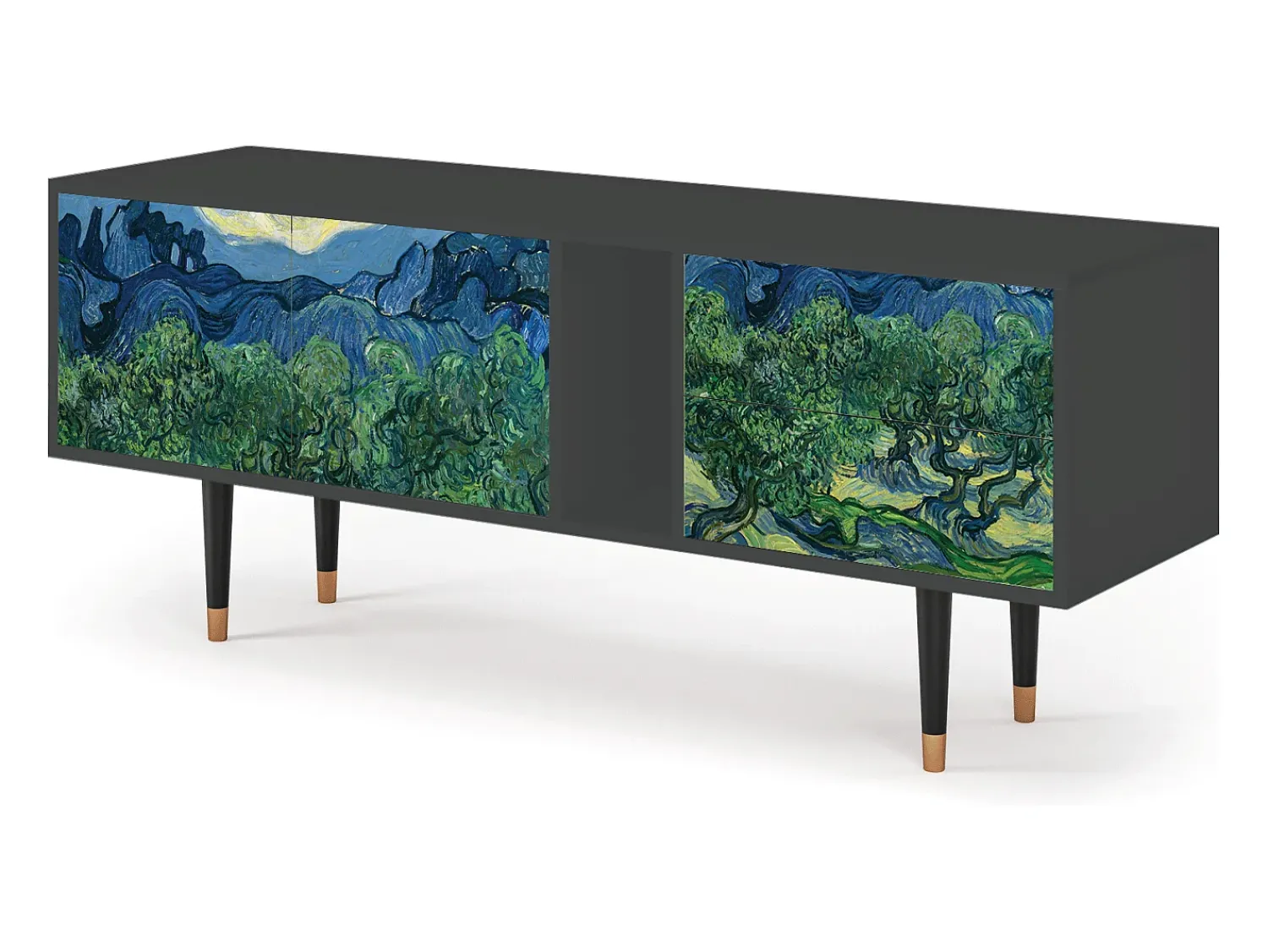 Móvel De Tv| Mueble de TV - 170х69х48 cm - T1 - The Oil Trees, Antracite Cinza antracite