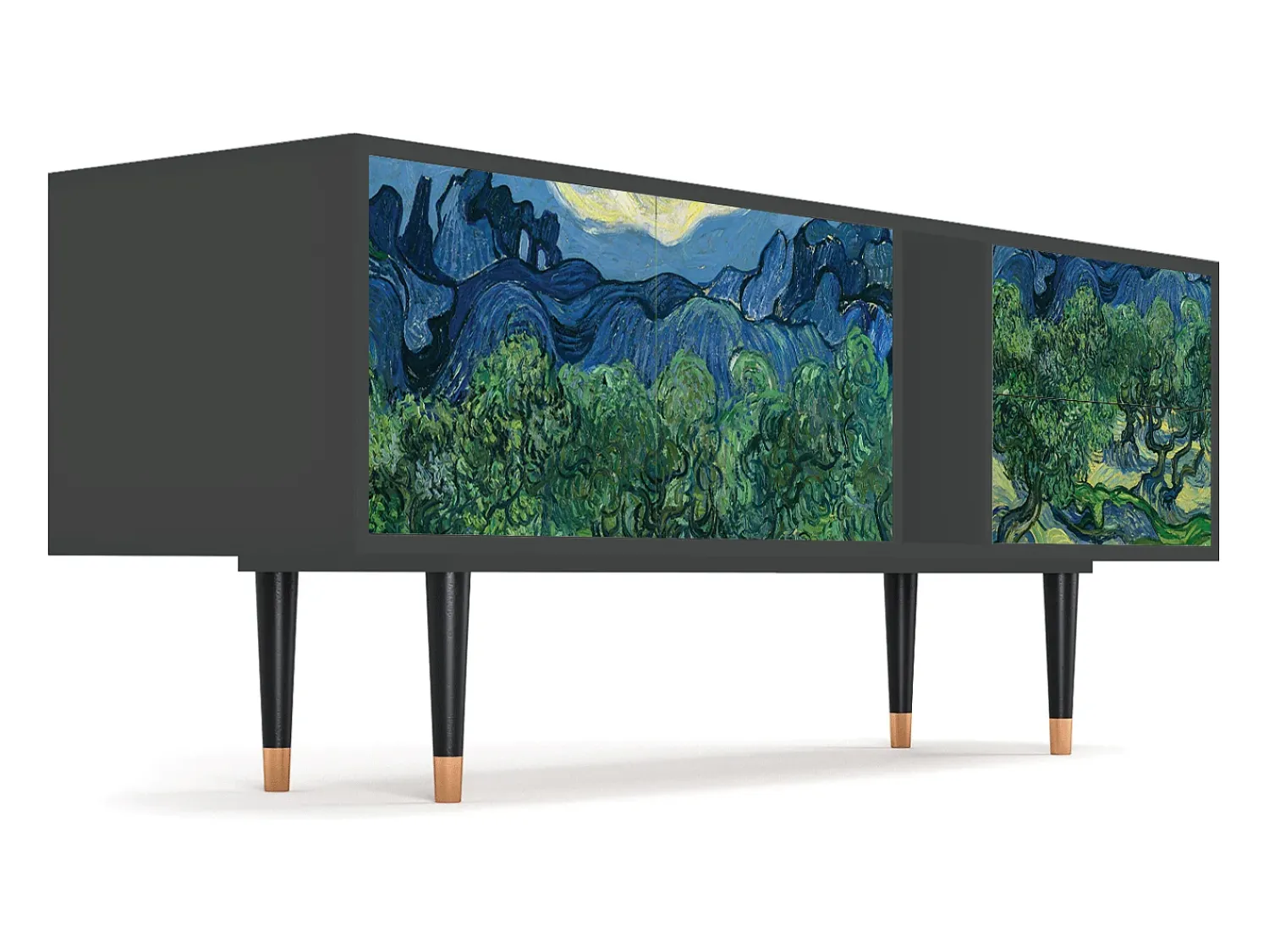 Móvel De Tv| Mueble de TV - 170х69х48 cm - T1 - The Oil Trees, Antracite Cinza antracite