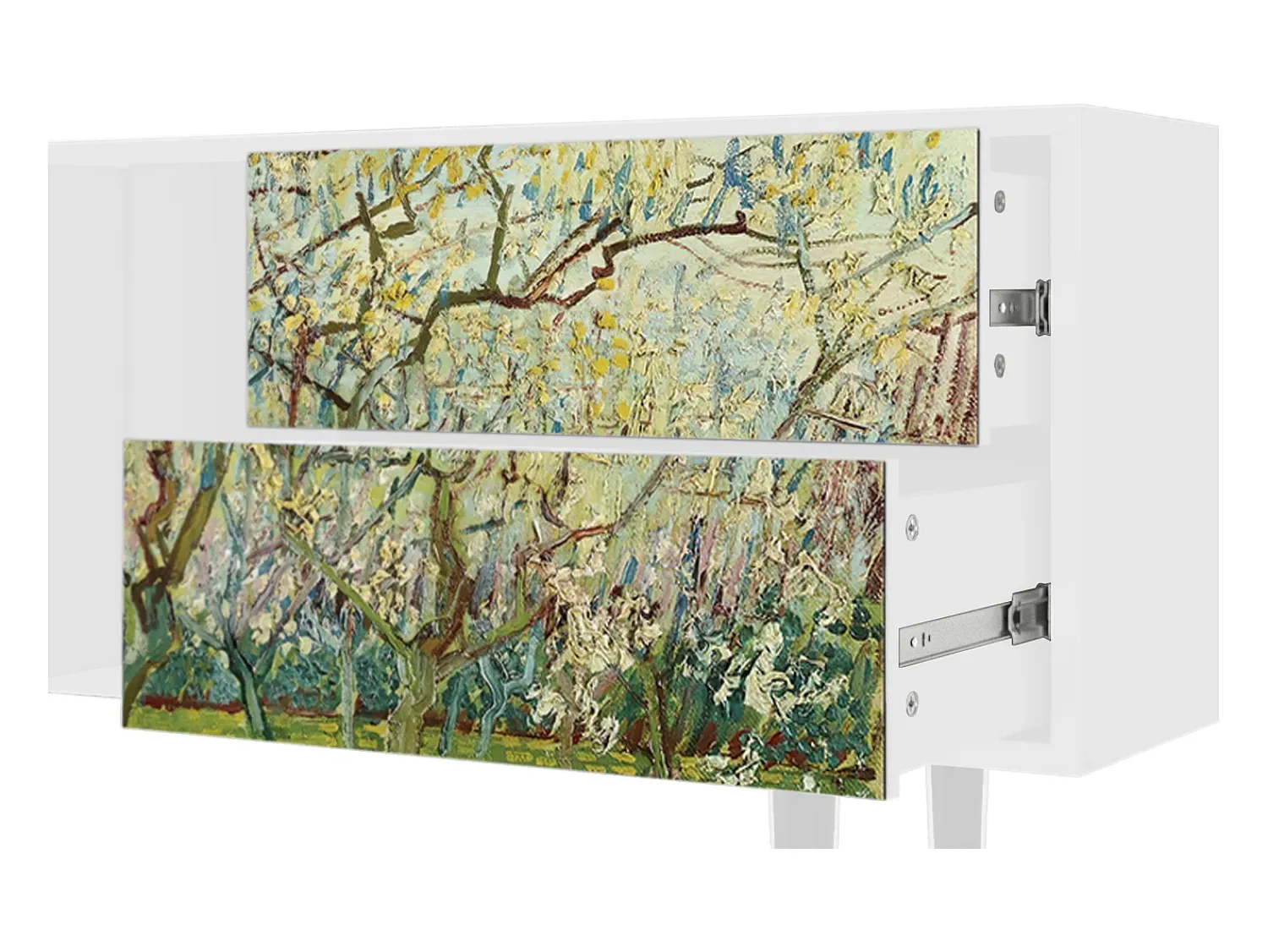 Móvel De Tv| Mueble de TV - 170х69х48 cm - T1 - The Branco Orchard, Branco Bege
