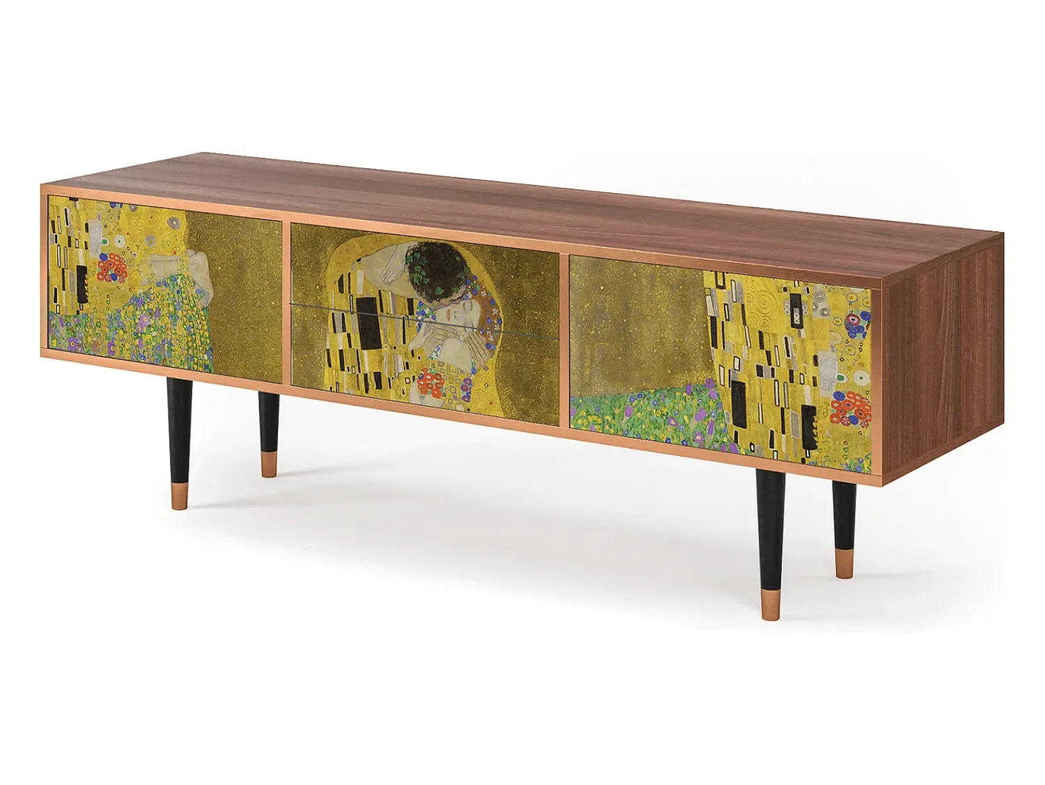 Móvel De Tv* Mueble de TV - 170х59х48 cm - T4 - The Kiss by Klimt , Nogueira Castanho
