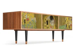 Móvel De Tv* Mueble de TV - 170х59х48 cm - T4 - The Kiss by Klimt , Nogueira Castanho