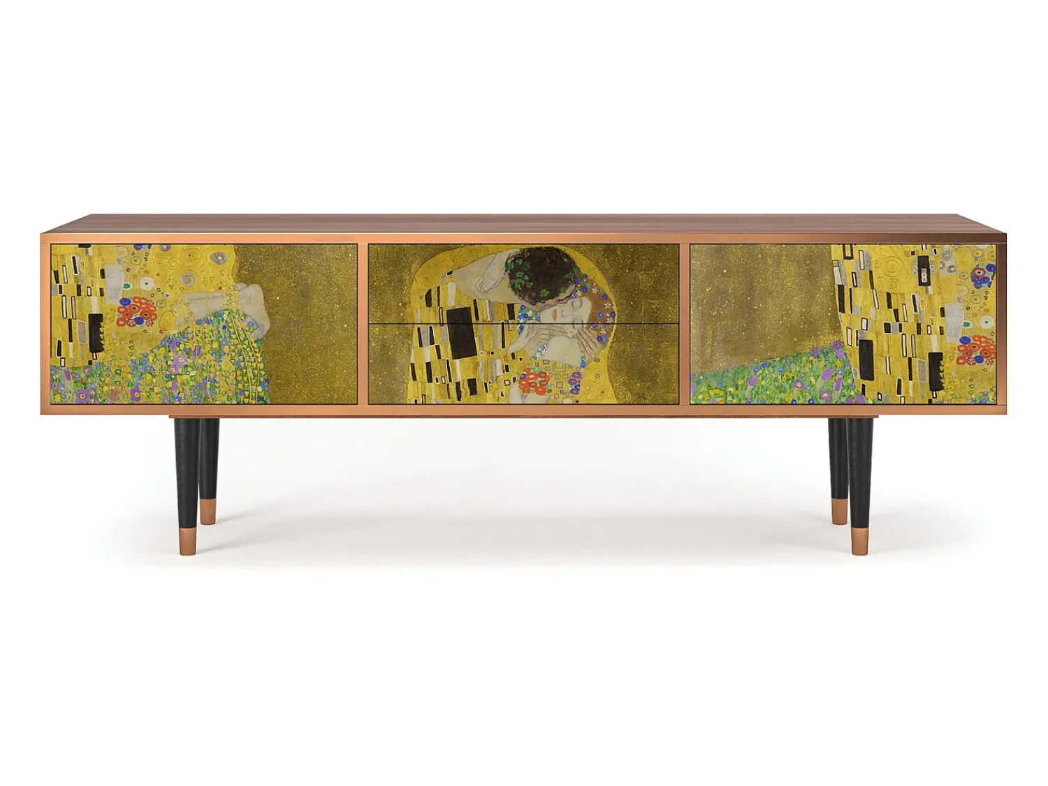 Móvel De Tv* Mueble de TV - 170х59х48 cm - T4 - The Kiss by Klimt , Nogueira Castanho
