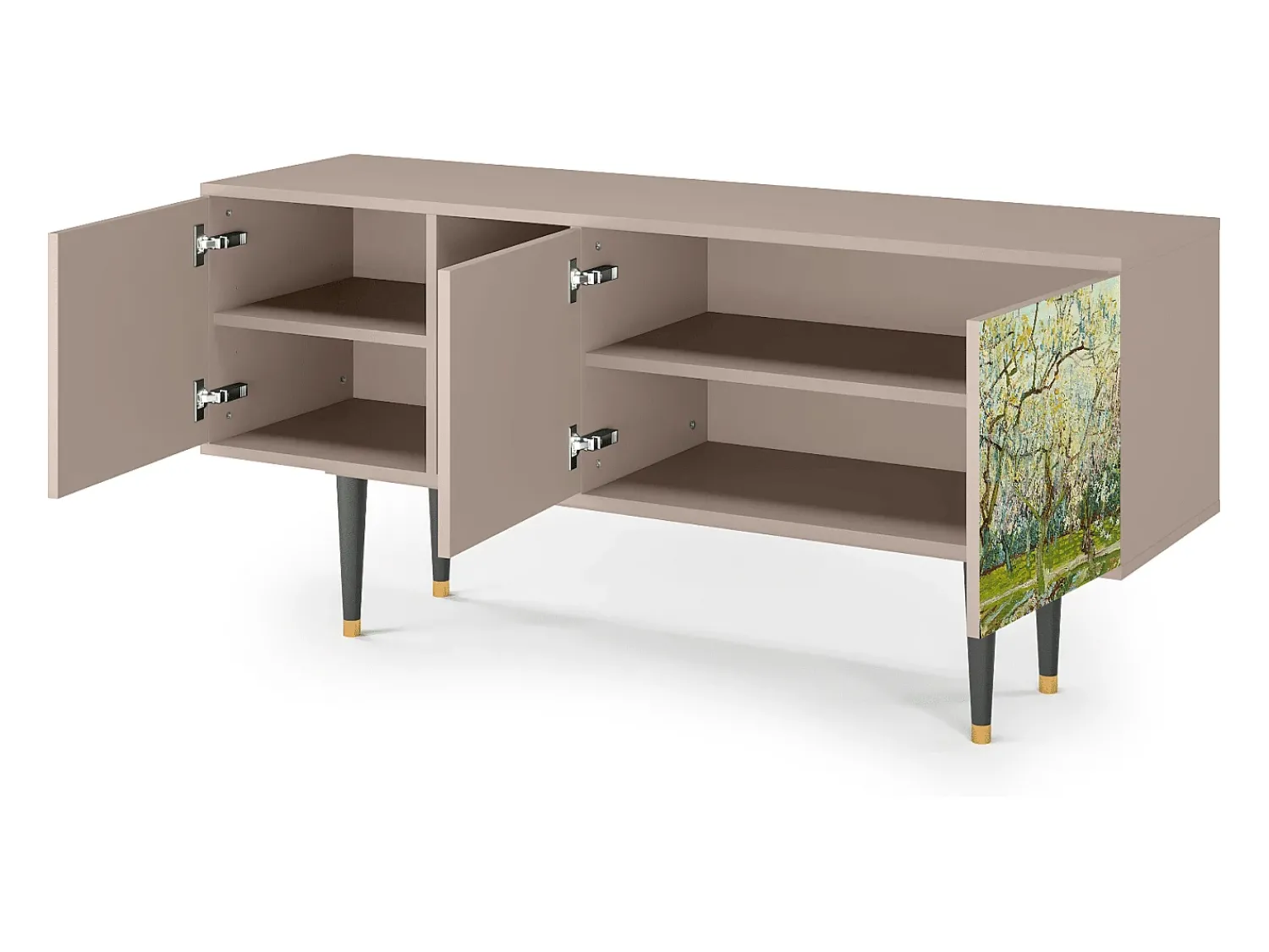 Móvel De Tv* Mueble de TV - 150х69х41 cm - T5 - The Branco Orchard, Latte Bege