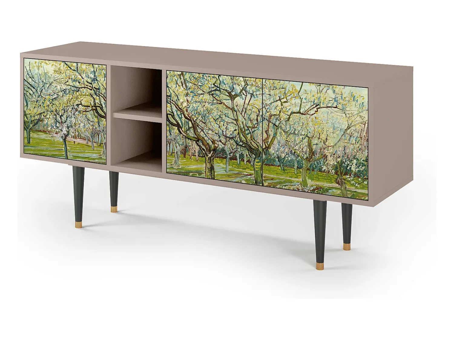 Móvel De Tv* Mueble de TV - 150х69х41 cm - T5 - The Branco Orchard, Latte Bege