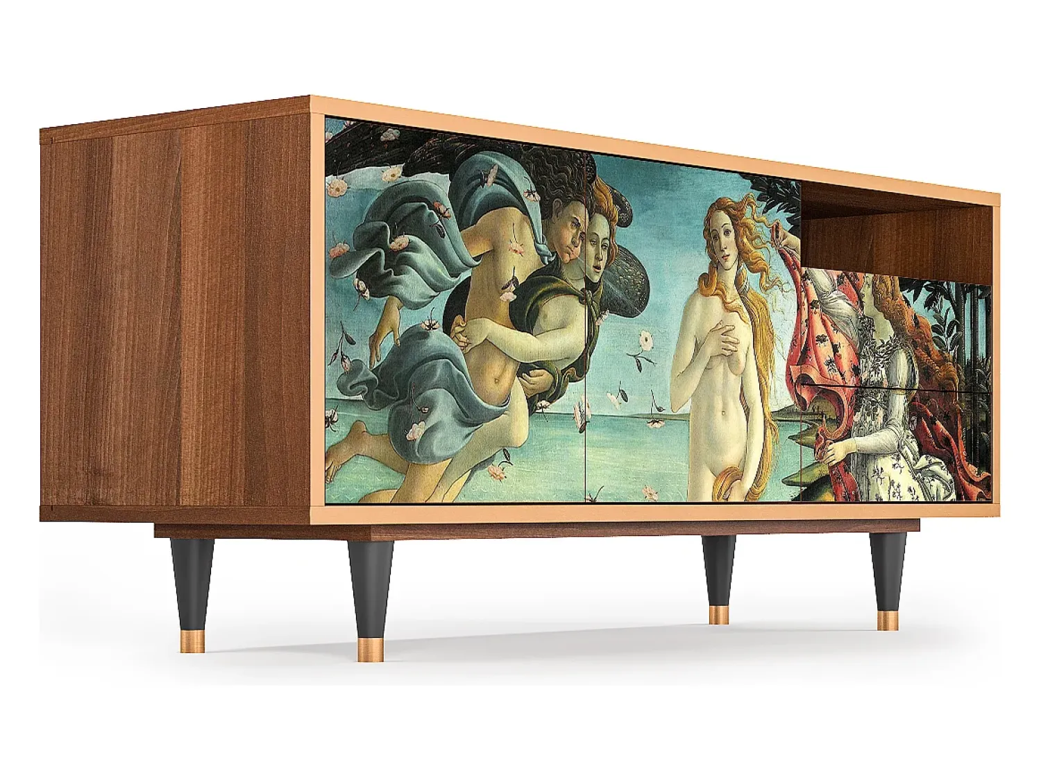 Móvel De Tv| Mueble de TV - 125х56х41 cm - T7 - The Birth of Venus, Nogueira Castanho