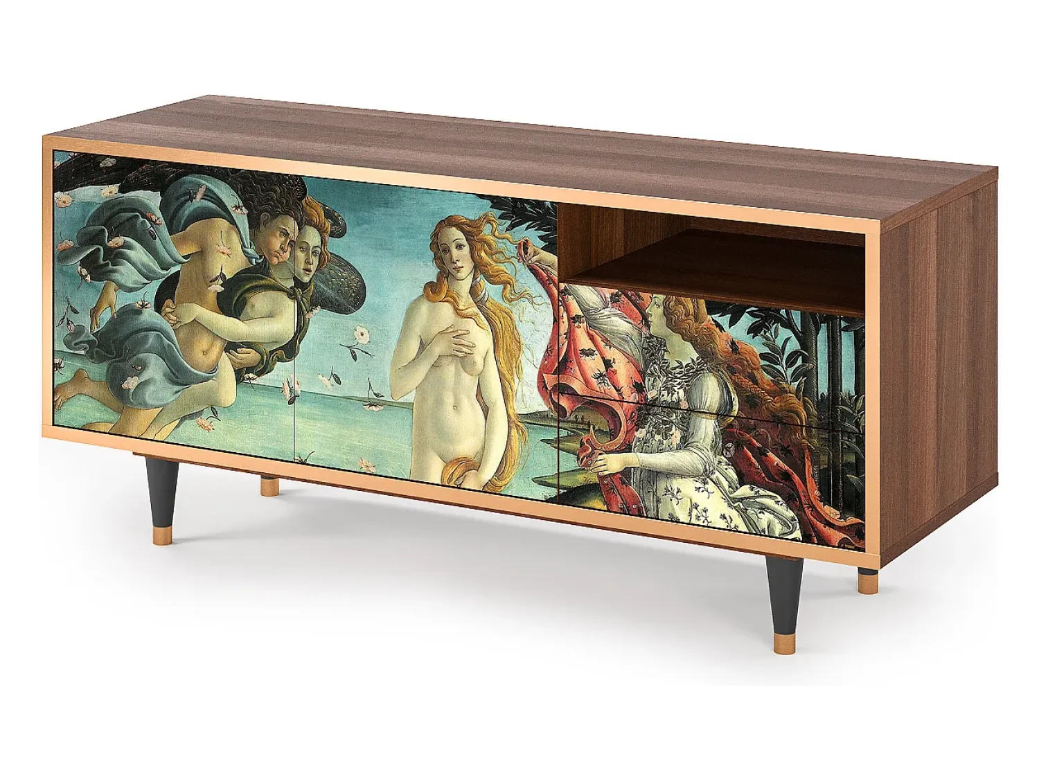Móvel De Tv| Mueble de TV - 125х56х41 cm - T7 - The Birth of Venus, Nogueira Castanho