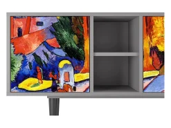 Móvel De Tv* Mueble de TV - 150х69х41 cm - T5 - The Turning Road, Cinza Cinzento