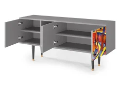 Móvel De Tv* Mueble de TV - 150х69х41 cm - T5 - The Turning Road, Cinza Cinzento