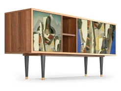 Mueble de TV - 150х69х41 cm - T5 - The Cubist Paintings , Nogueira^ Móvel De Tv