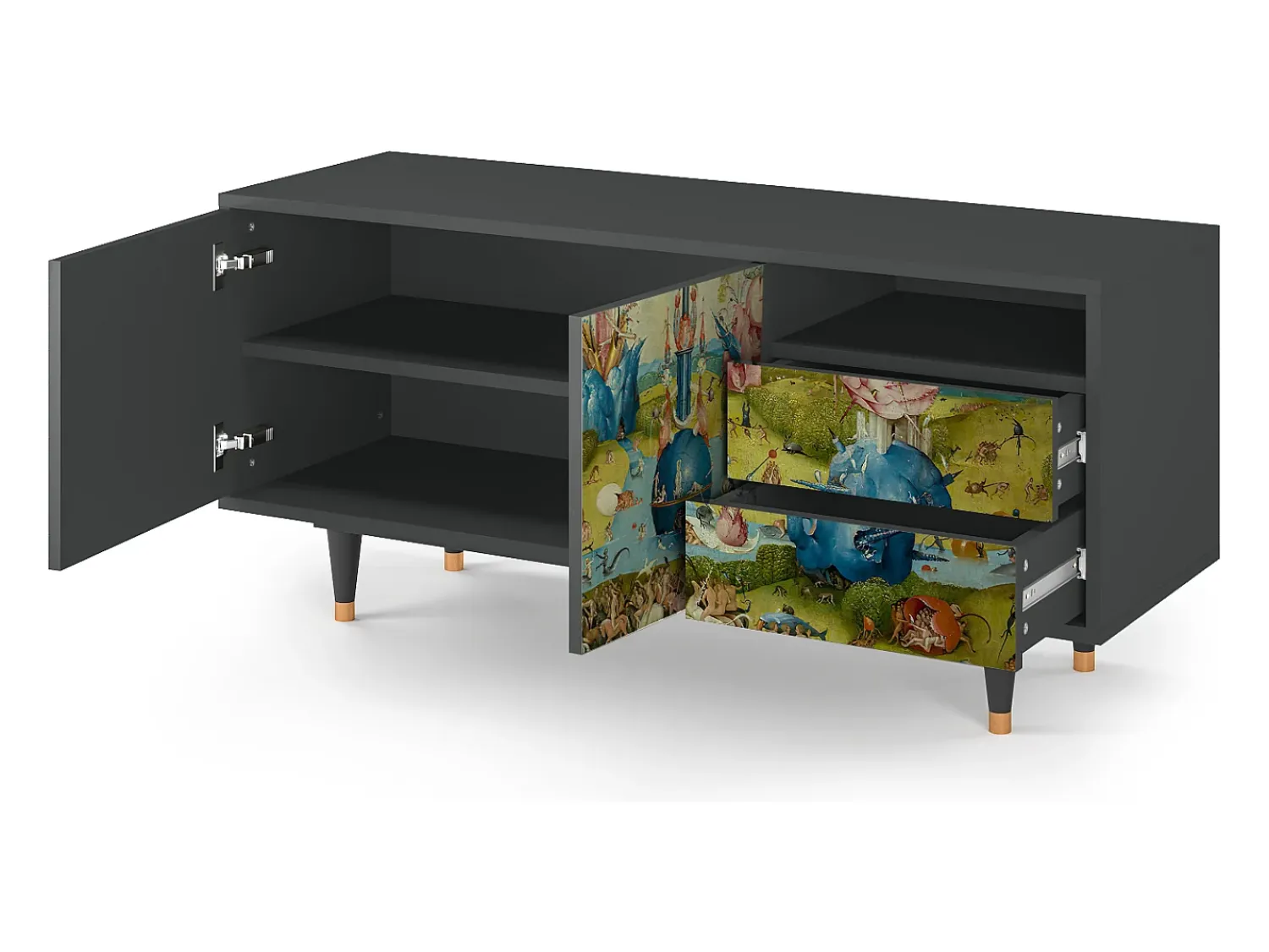 Móvel De Tv| Mueble de TV - 125х56х41 cm - T7 - The Garden 2 by Bosch, Antracite Cinza antracite