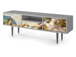 Móvel De Tv| Mueble de TV - 170х59х41 cm - T6 - The Creation of Adam, Cinza Cinzento