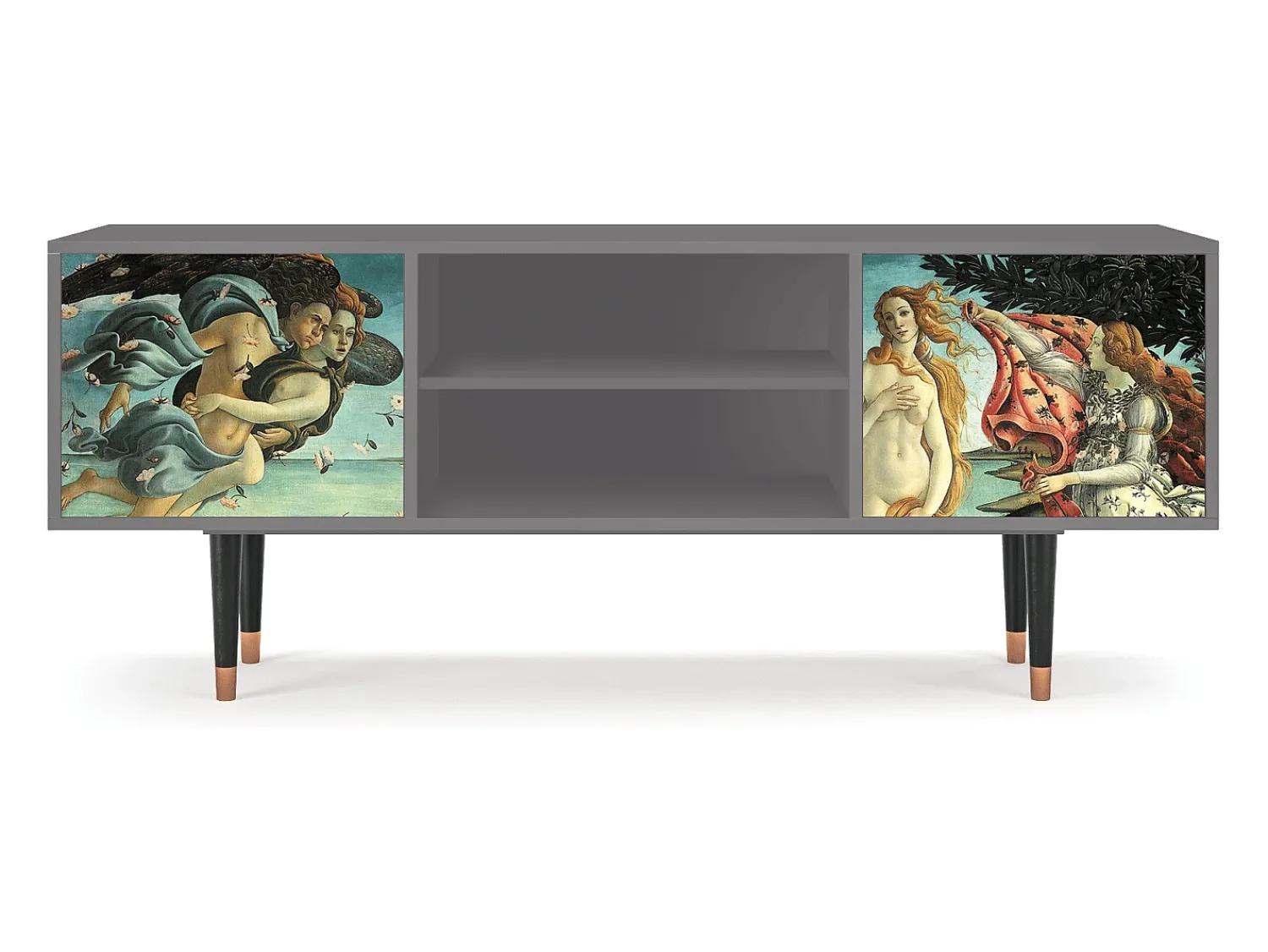 Móvel De Tv| Mueble de TV - 170х69х48 cm - T2 - The Birth of Venus, Cinza Cinzento