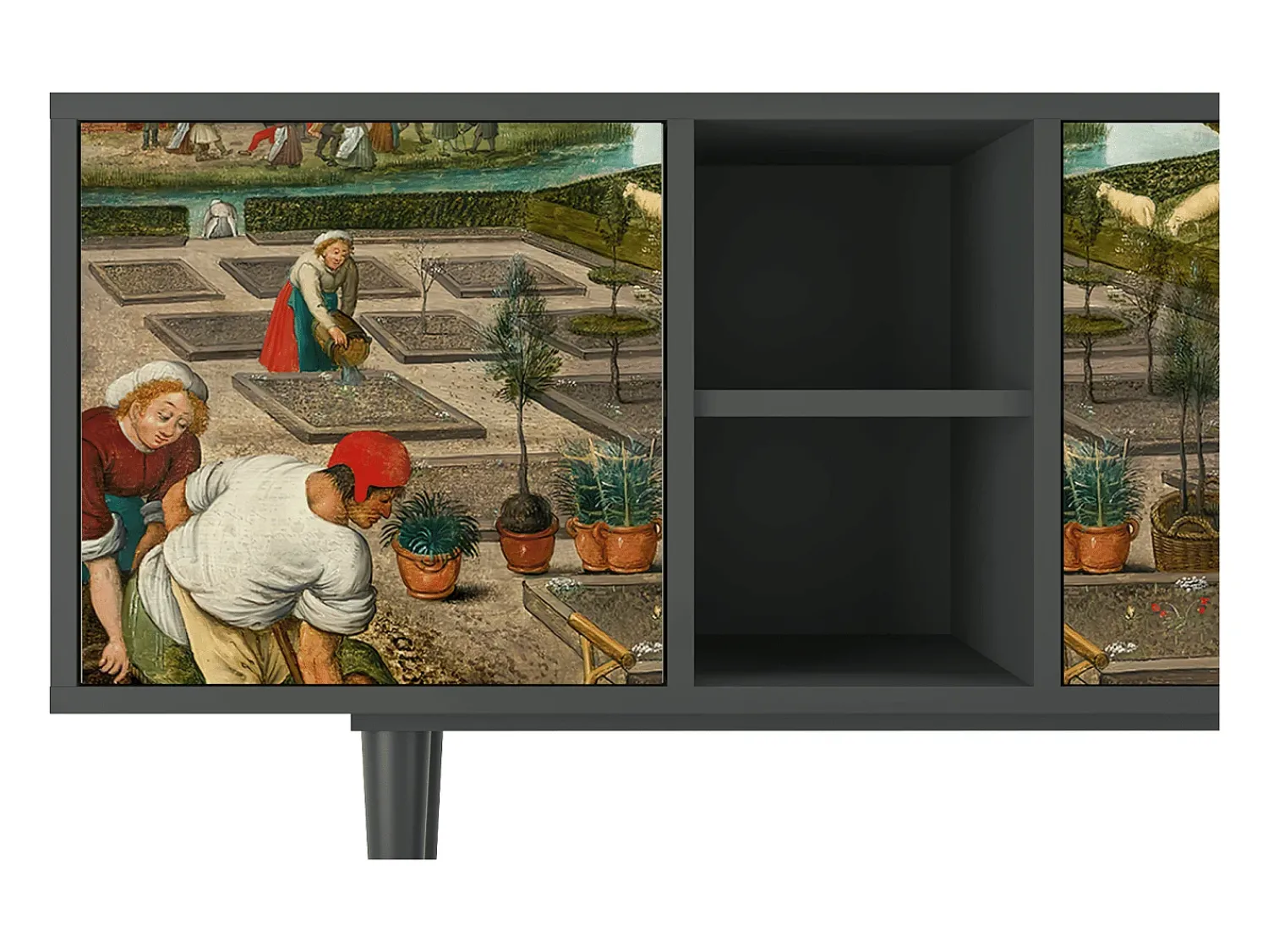 Mueble de TV - 150х69х41 cm - T5 - The Younger - Spring, Antracite^ Móvel De Tv
