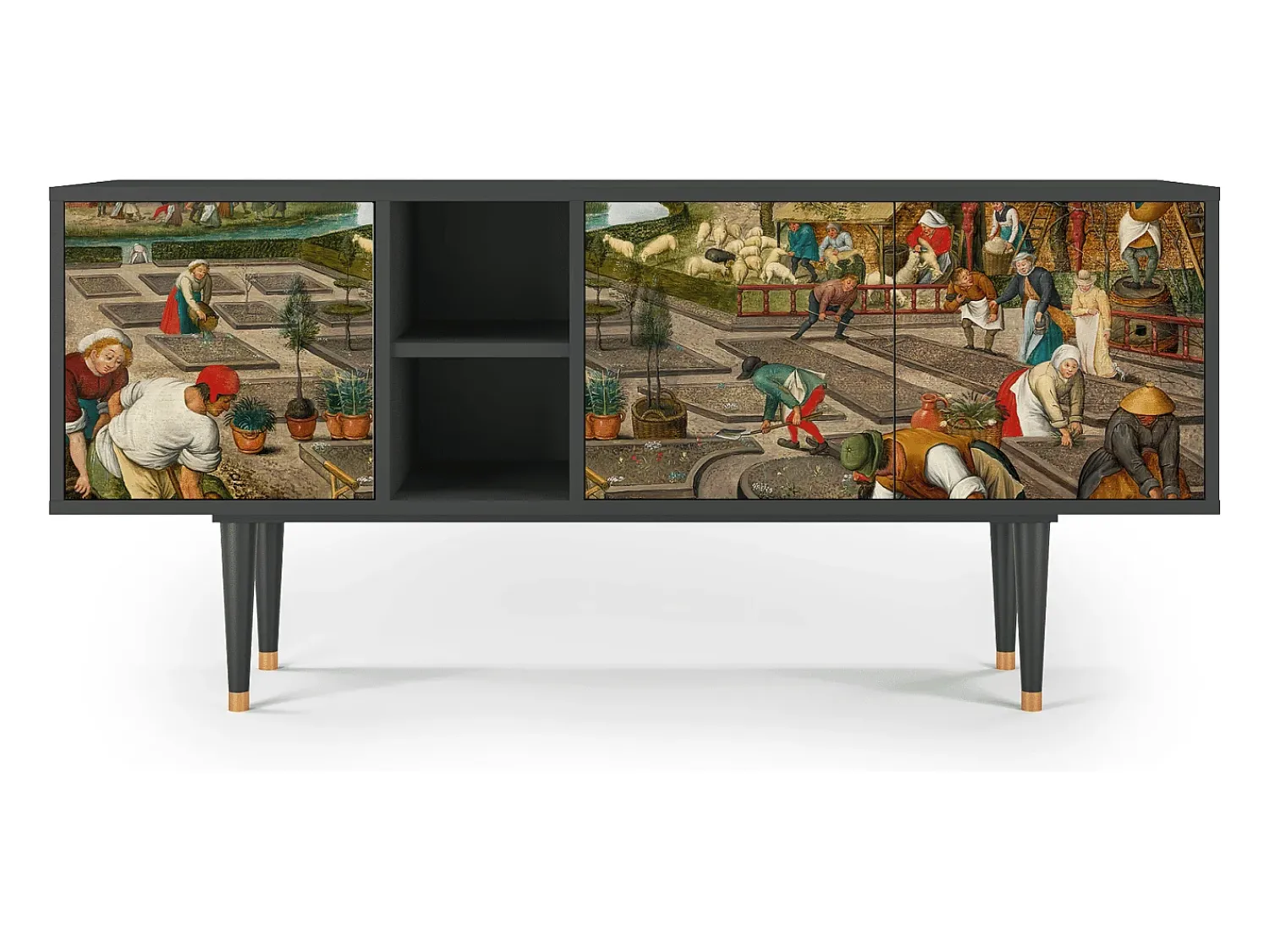 Mueble de TV - 150х69х41 cm - T5 - The Younger - Spring, Antracite^ Móvel De Tv