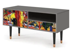 Mueble de TV - 115х59х48 cm - T3 - The Turning Road, Cinza^ Móvel De Tv