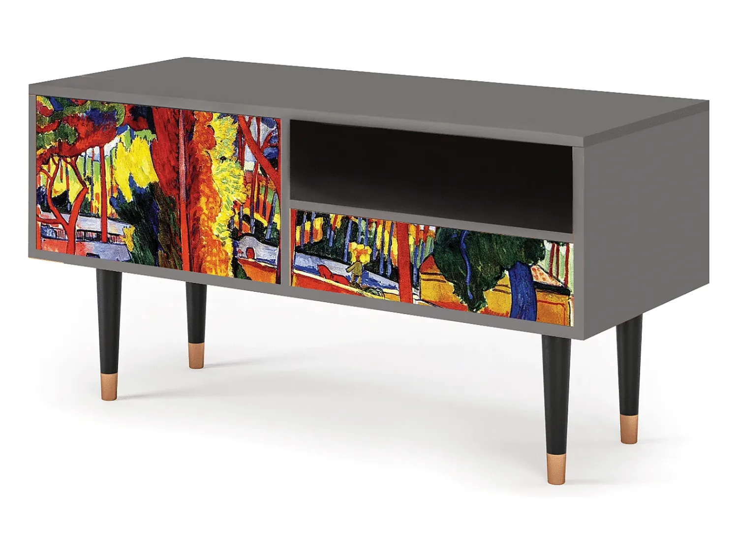 Mueble de TV - 115х59х48 cm - T3 - The Turning Road, Cinza^ Móvel De Tv