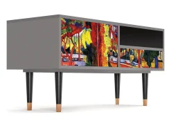 Mueble de TV - 115х59х48 cm - T3 - The Turning Road, Cinza^ Móvel De Tv