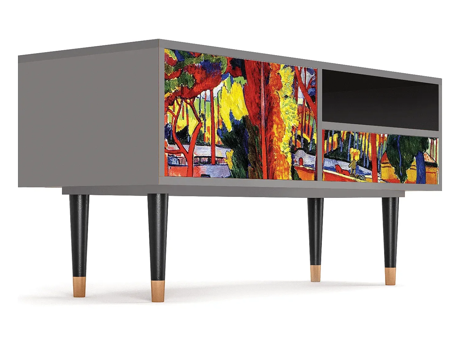Mueble de TV - 115х59х48 cm - T3 - The Turning Road, Cinza^ Móvel De Tv