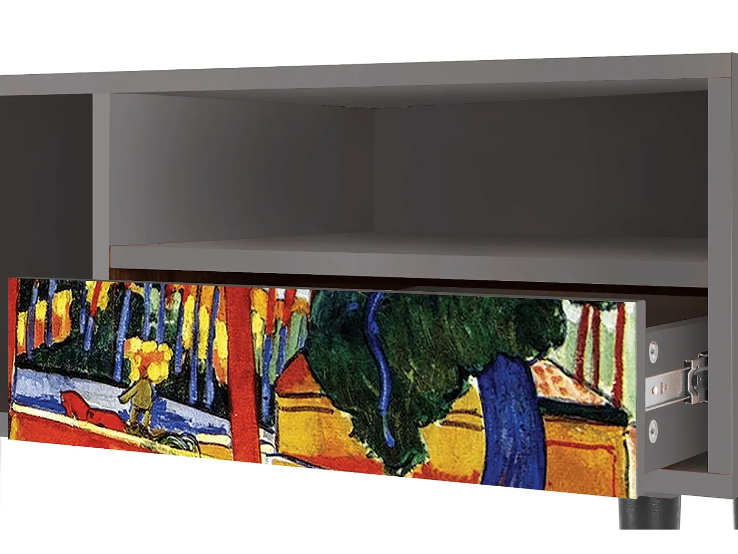 Mueble de TV - 115х59х48 cm - T3 - The Turning Road, Cinza^ Móvel De Tv