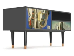 Móvel De Tv| Mueble de TV - 115х59х48 cm - T3 - The Cubist Paintings , Antracite Cinza antracite