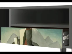 Móvel De Tv| Mueble de TV - 115х59х48 cm - T3 - The Cubist Paintings , Antracite Cinza antracite