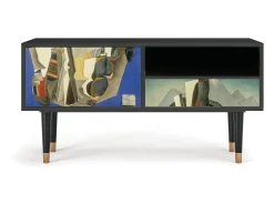 Móvel De Tv| Mueble de TV - 115х59х48 cm - T3 - The Cubist Paintings , Antracite Cinza antracite