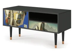 Móvel De Tv| Mueble de TV - 115х59х48 cm - T3 - The Cubist Paintings , Antracite Cinza antracite