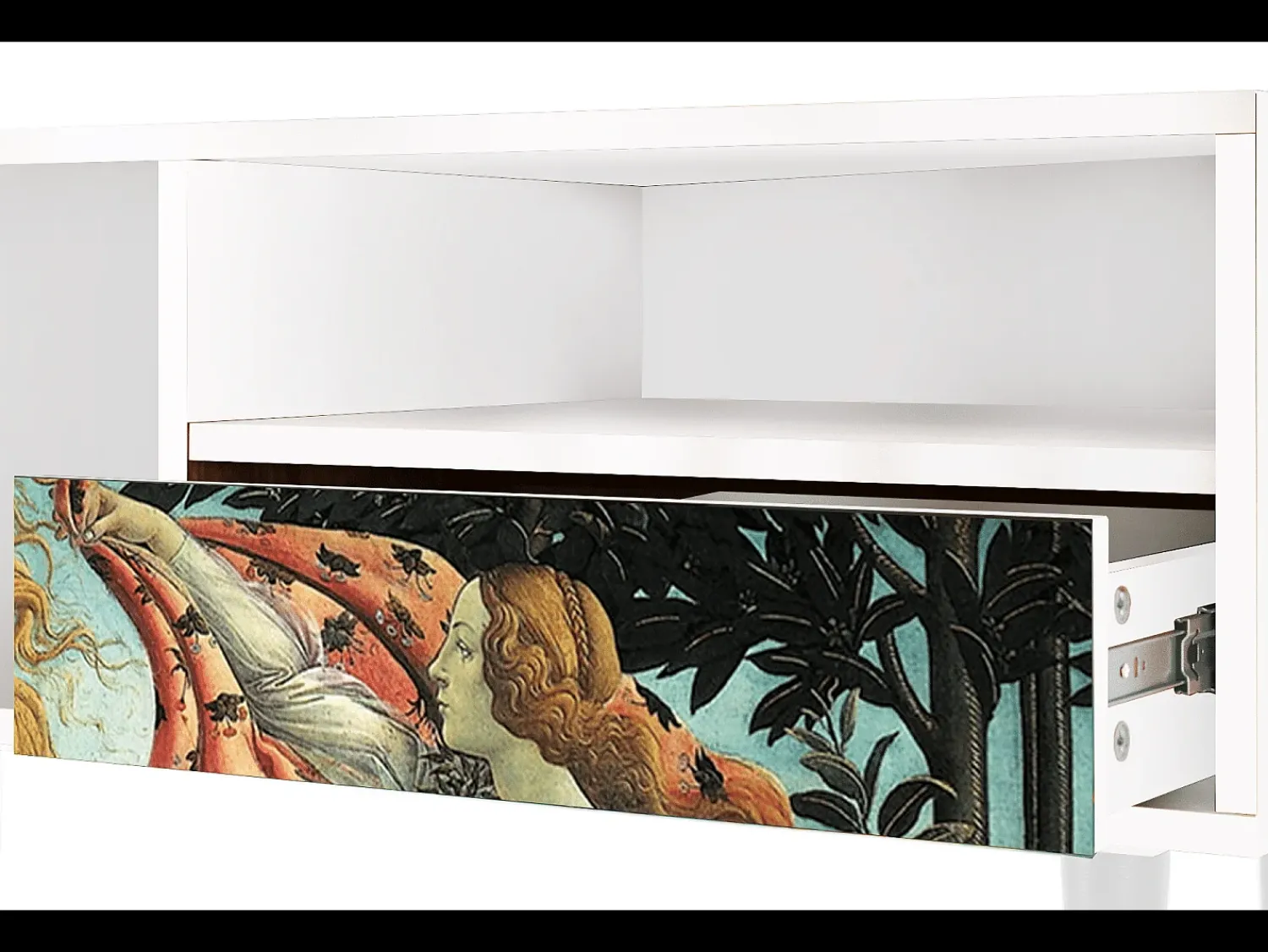 Móvel De Tv* Mueble de TV - 115х59х48 cm - T3 - The Birth of Venus, Branco Bege