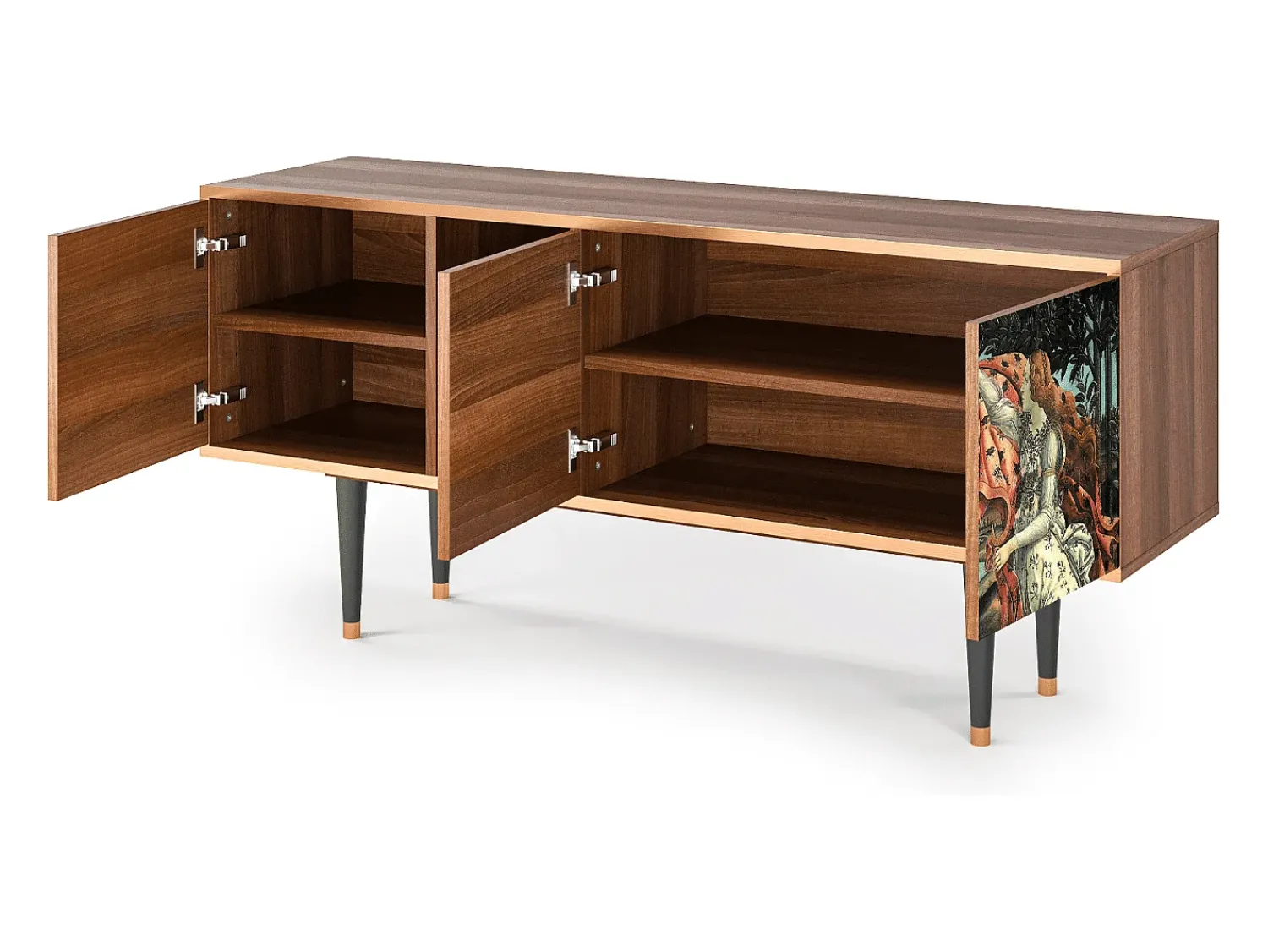 Móvel De Tv| Mueble de TV - 150х69х41 cm - T5 - The Birth of Venus, Nogueira Castanho