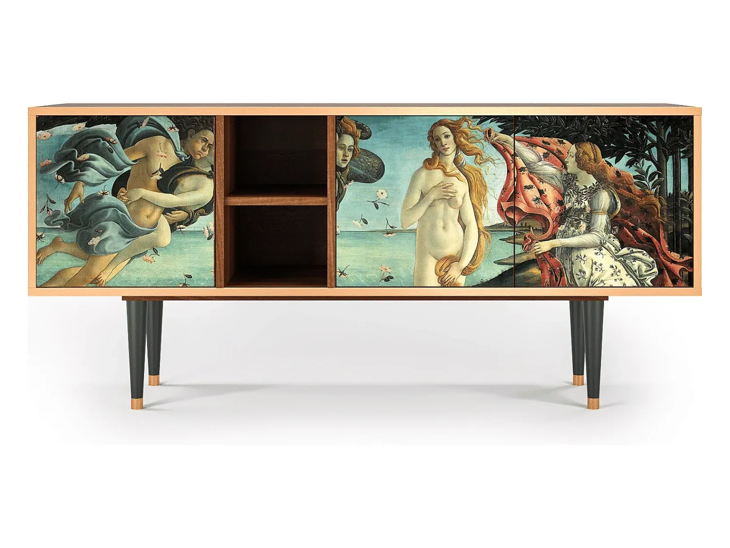 Móvel De Tv| Mueble de TV - 150х69х41 cm - T5 - The Birth of Venus, Nogueira Castanho