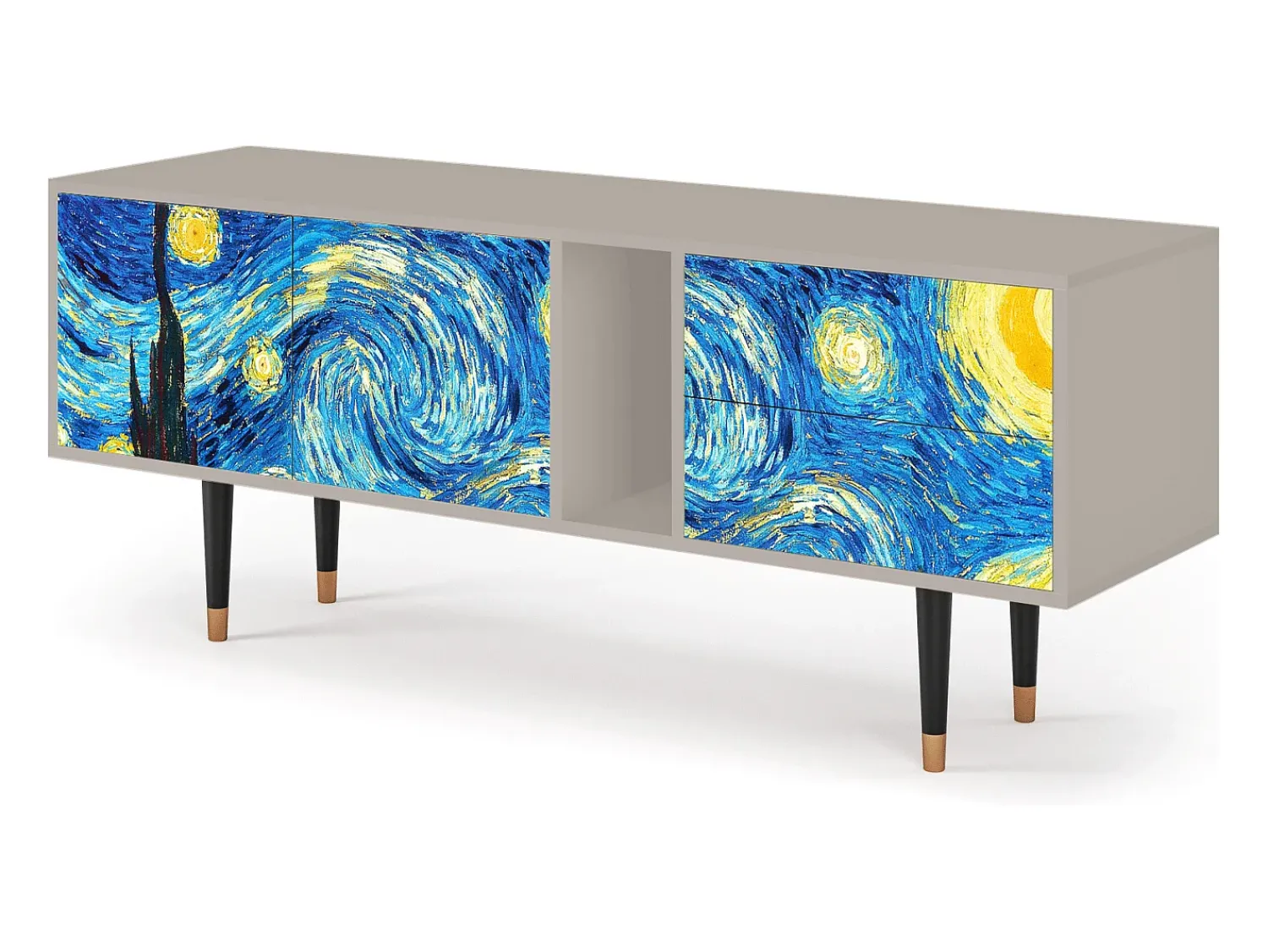 Móvel De Tv| Mueble de TV - 170х69х48 cm - T1 - The Starry Night , Areia Bege