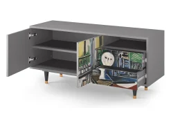 Móvel De Tv| Mueble de TV - 125х56х41 cm - T7 - The Studio , Cinza Cinzento