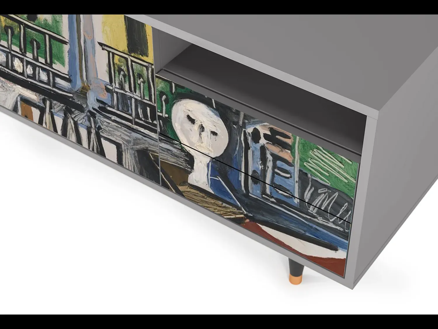 Móvel De Tv| Mueble de TV - 125х56х41 cm - T7 - The Studio , Cinza Cinzento