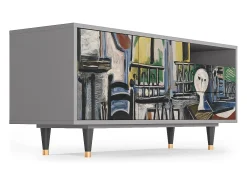 Móvel De Tv| Mueble de TV - 125х56х41 cm - T7 - The Studio , Cinza Cinzento
