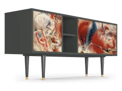Móvel De Tv* Mueble de TV - 150х69х41 cm - T5 - The City Rises, Antracite Cinza antracite