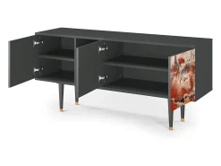 Móvel De Tv* Mueble de TV - 150х69х41 cm - T5 - The City Rises, Antracite Cinza antracite