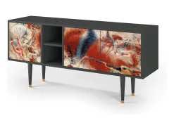 Móvel De Tv* Mueble de TV - 150х69х41 cm - T5 - The City Rises, Antracite Cinza antracite