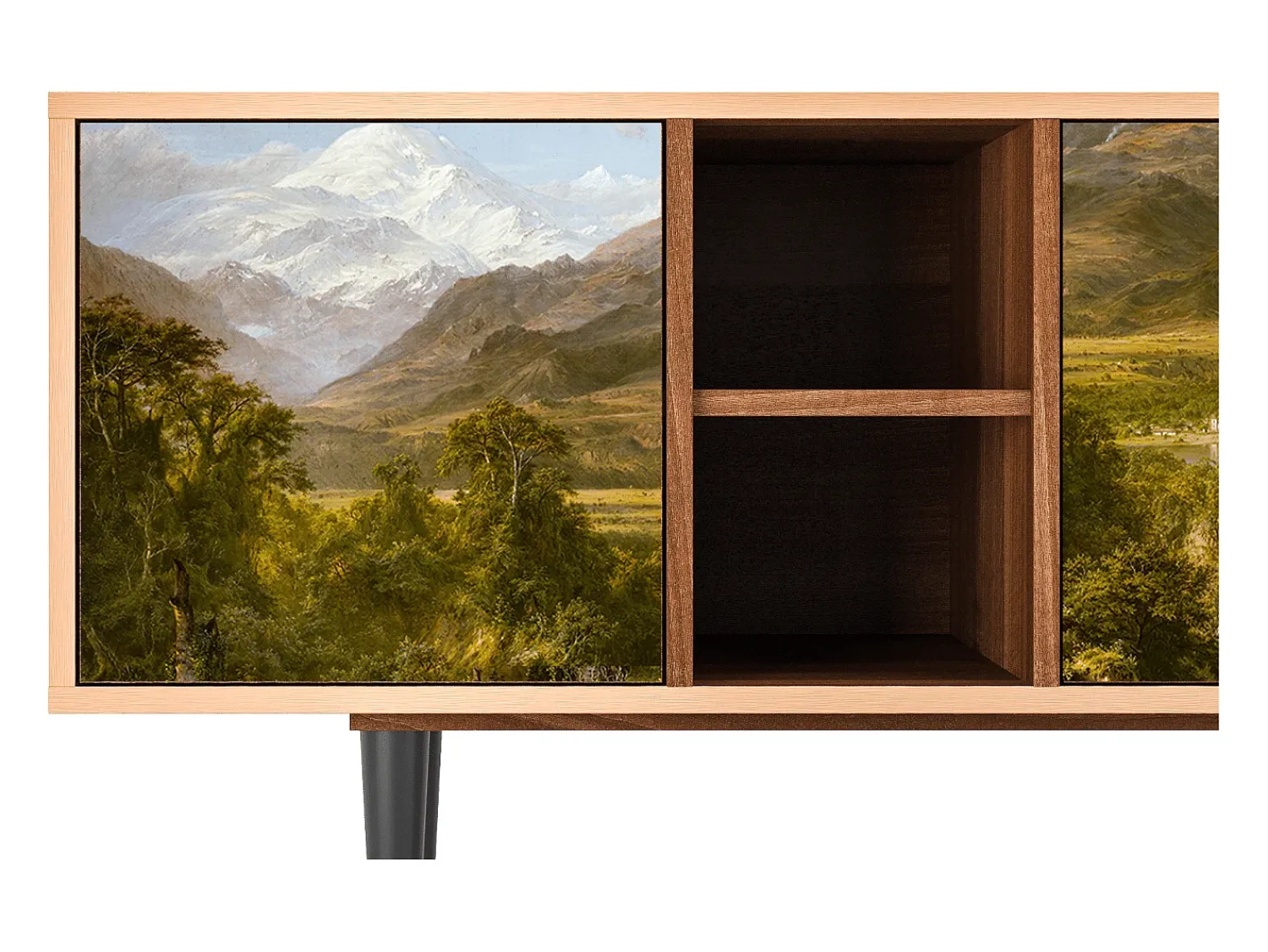 New Mueble de TV - 150х69х41 cm - T5 - The Heart of the Andes , Nogueira Castanho