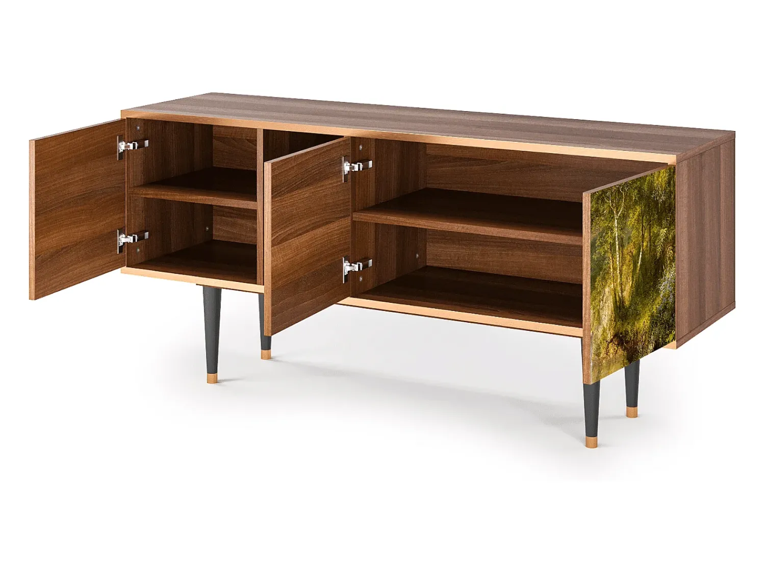 New Mueble de TV - 150х69х41 cm - T5 - The Heart of the Andes , Nogueira Castanho