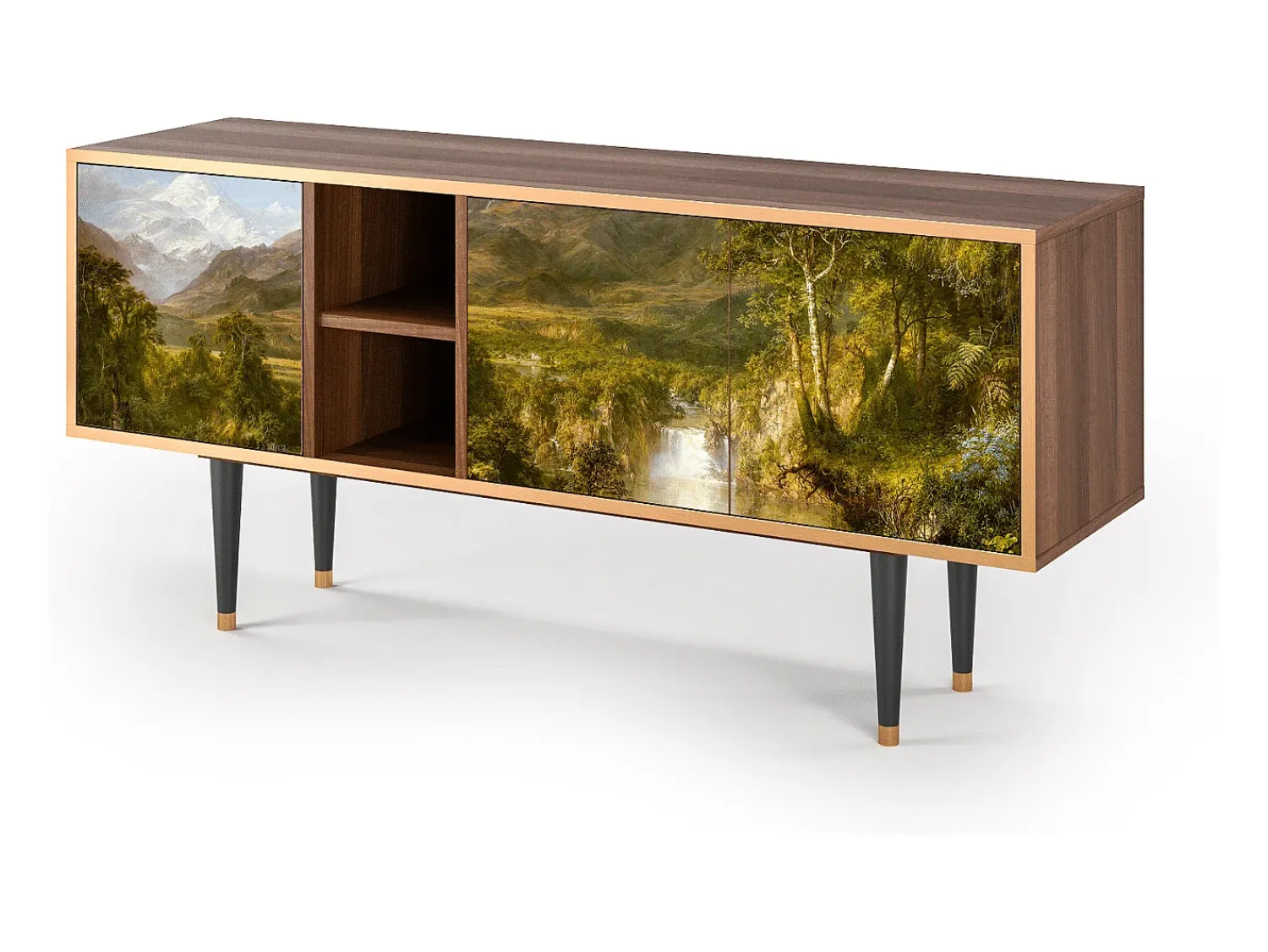 New Mueble de TV - 150х69х41 cm - T5 - The Heart of the Andes , Nogueira Castanho