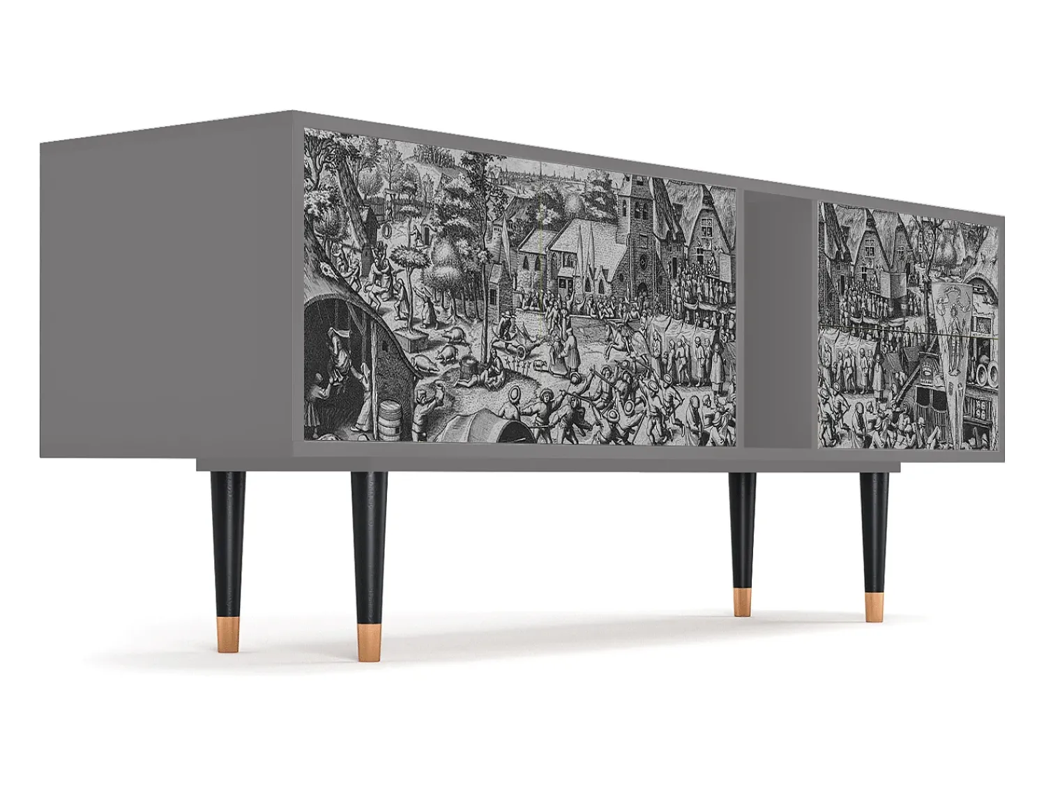 Móvel De Tv* Mueble de TV - 170х69х48 cm - T1 - The Festival of Saint, Cinza Cinzento