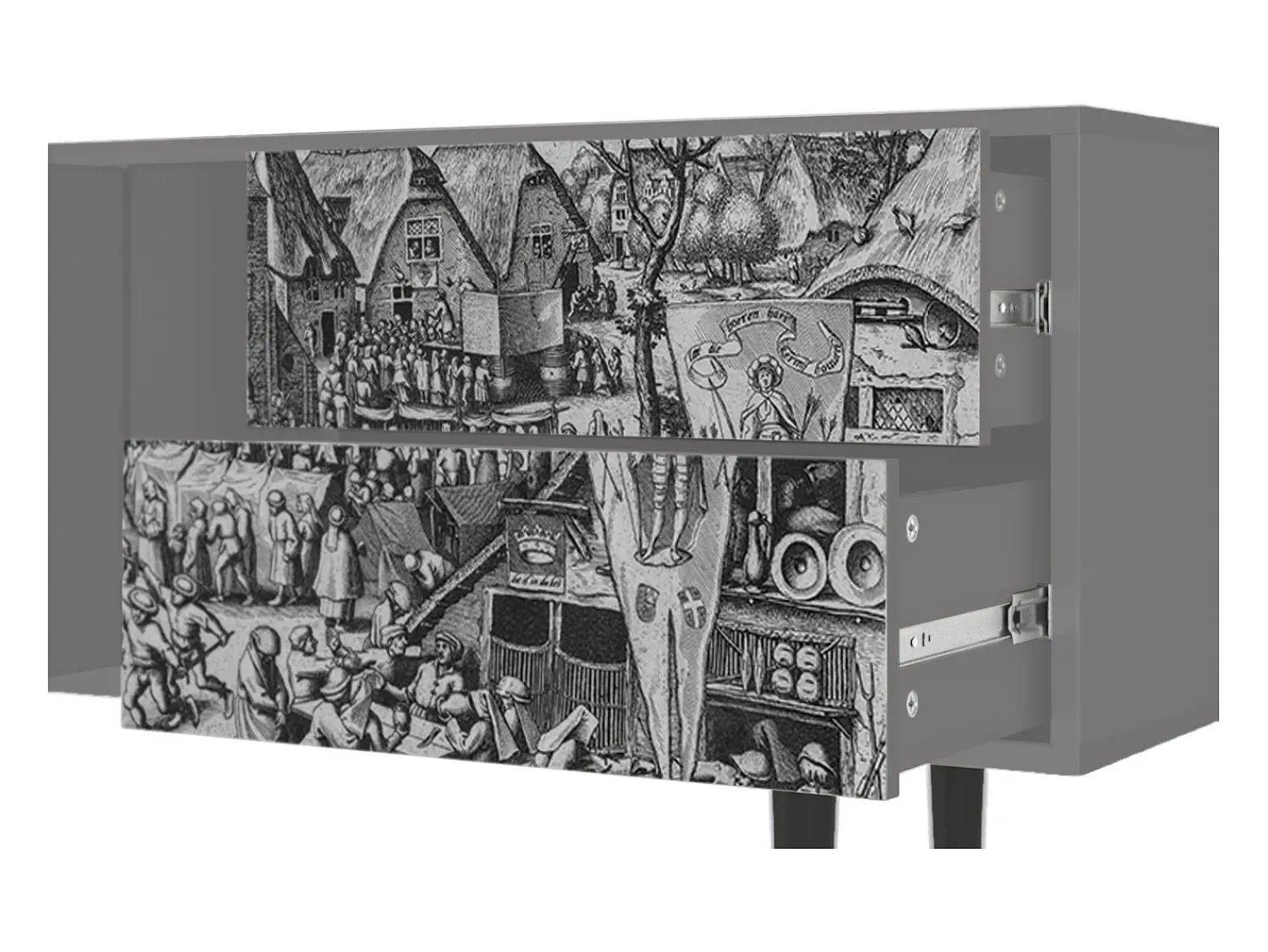 Móvel De Tv* Mueble de TV - 170х69х48 cm - T1 - The Festival of Saint, Cinza Cinzento
