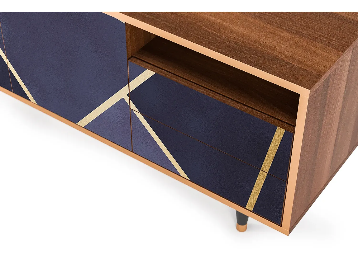 Móvel De Tv| Mueble de TV - 125х56х41 cm - T7 - The Amethyst, Nogueira Castanho