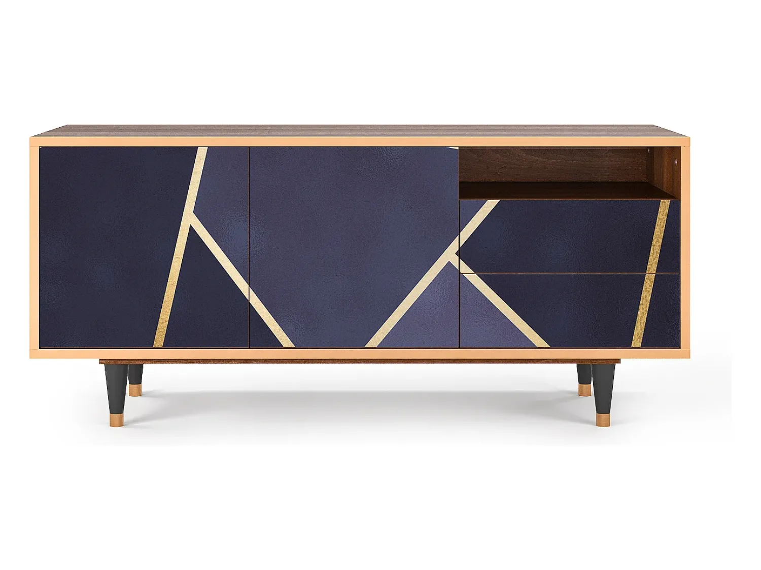 Móvel De Tv| Mueble de TV - 125х56х41 cm - T7 - The Amethyst, Nogueira Castanho
