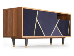 Móvel De Tv| Mueble de TV - 125х56х41 cm - T7 - The Amethyst, Nogueira Castanho